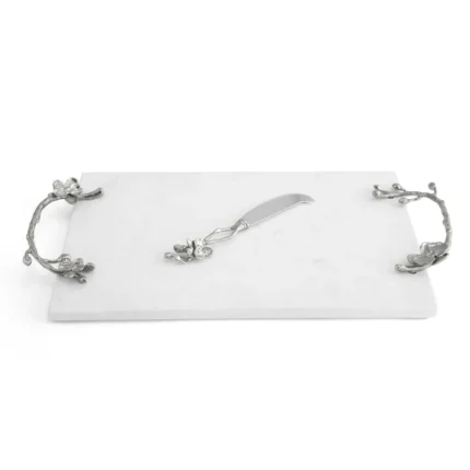 White Orchid Cheese Board with Knife