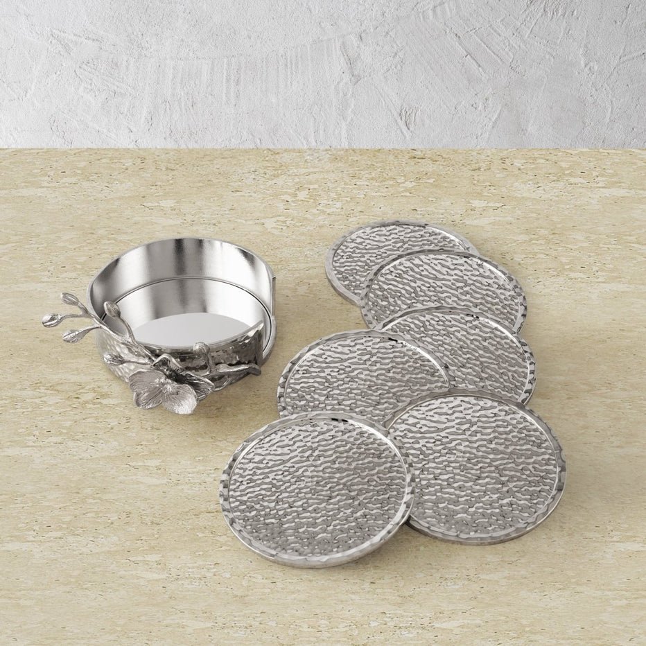 White Orchid Drink Coaster Set - Image 3