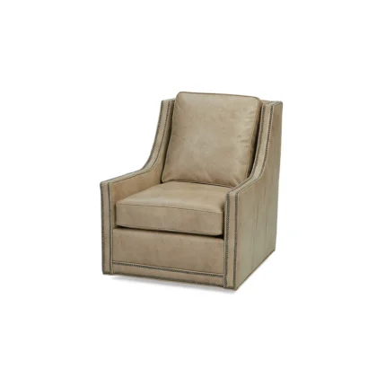 Massoud Gareth Leather Swivel Chair