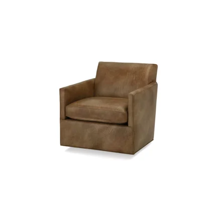 Massoud Ken 31 inches W Full Grain Leather Swivel Armchair