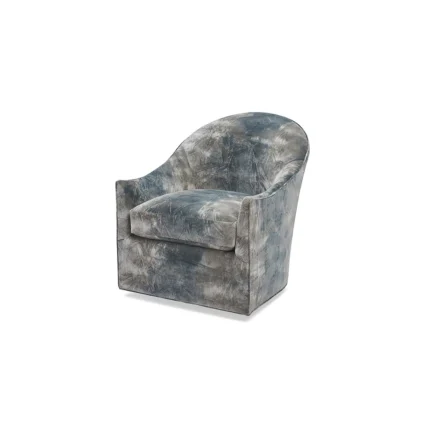 Massoud Kim 30 inches W Polyester Swivel Barrel Chair