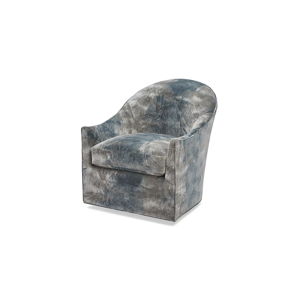 Massoud Kim 30 inches W Polyester Swivel Barrel Chair