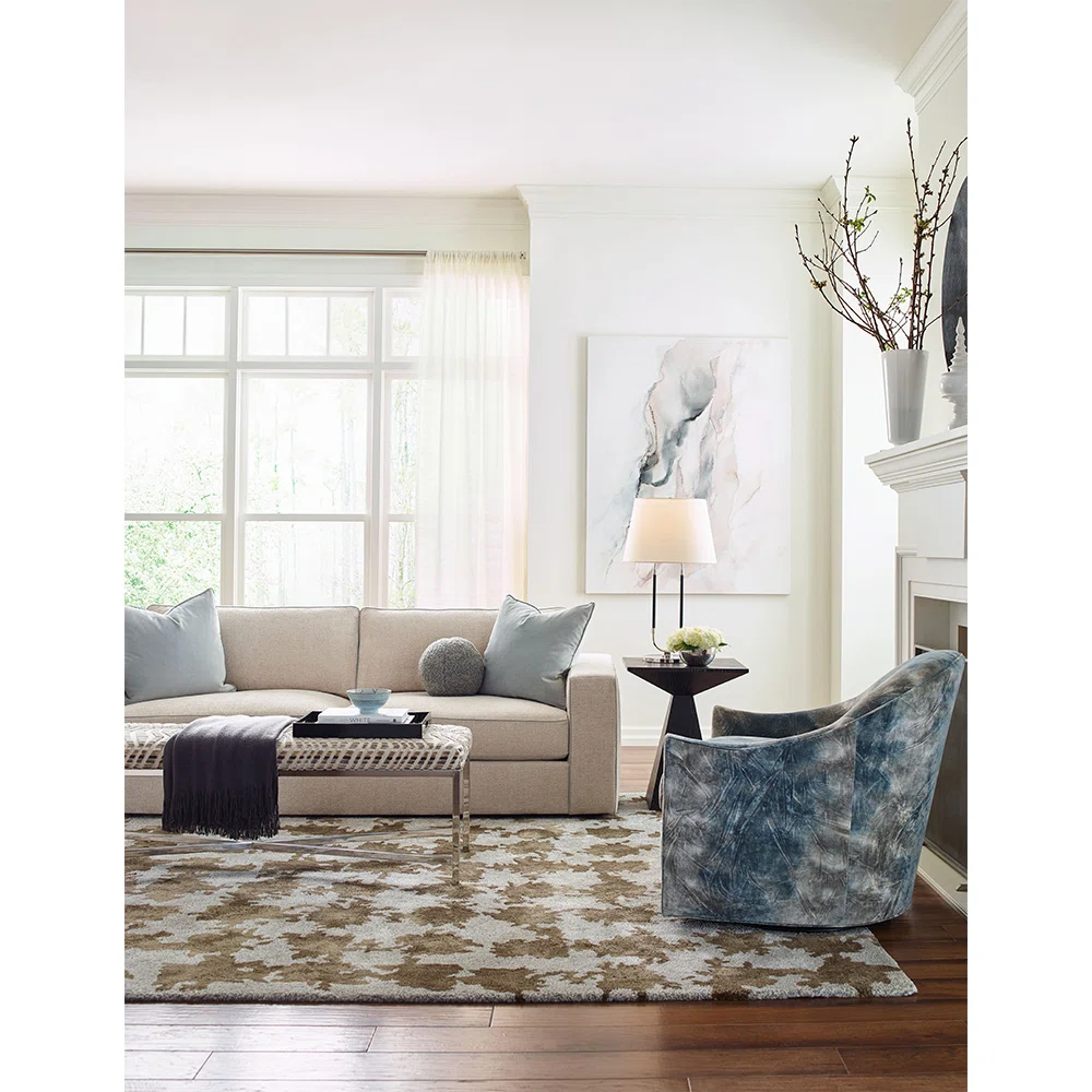 Massoud Kim 30 inches W Polyester Swivel Barrel Chair - Image 2