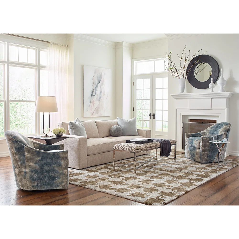 Massoud Kim 30 inches W Polyester Swivel Barrel Chair - Image 4