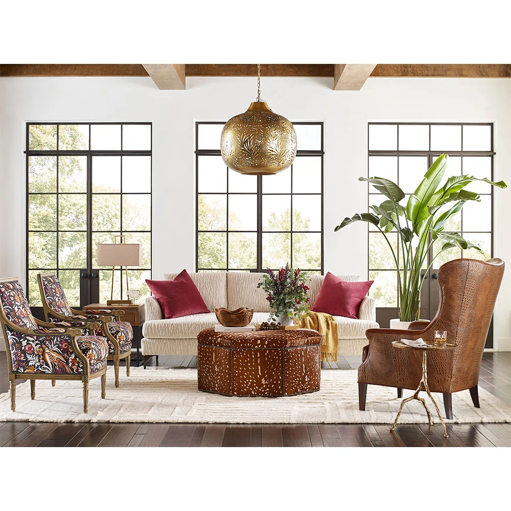 Massoud Lauren Bronze Bench Cushion Sofa - Image 2