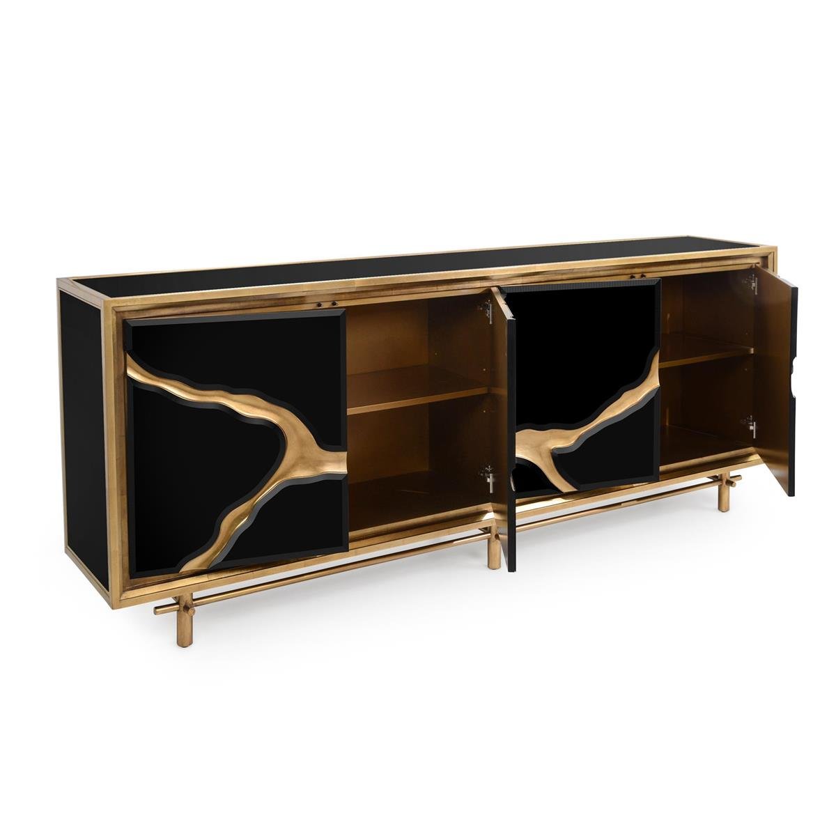 Ravine Four-Door Credenza, Black - Image 2