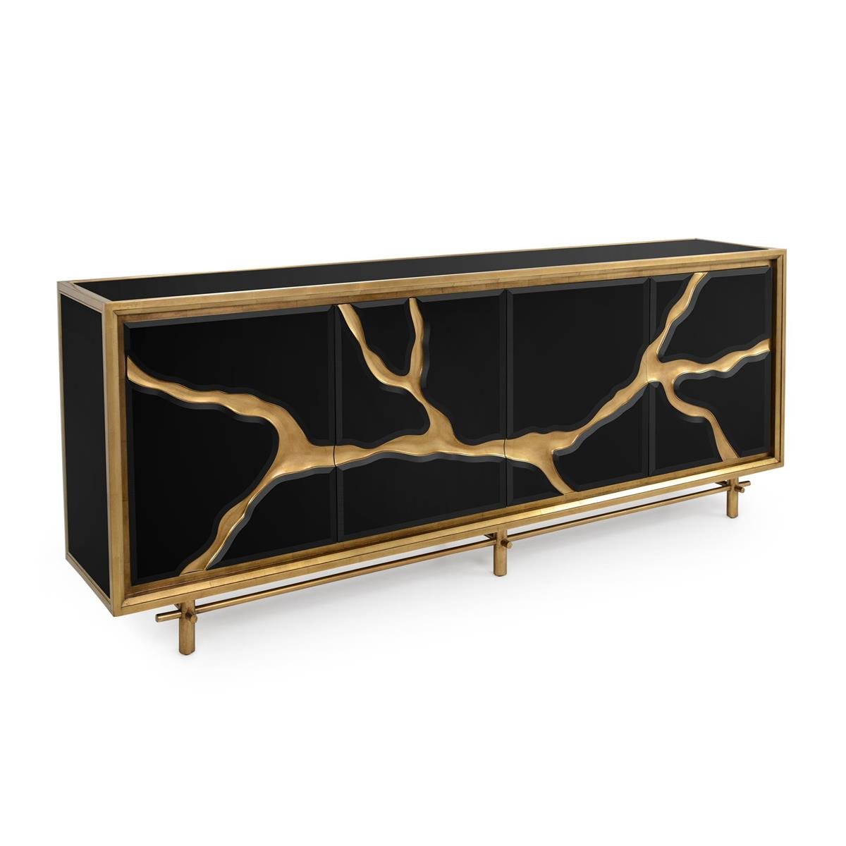 Ravine Four-Door Credenza, Black