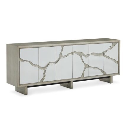 Ravine Six-Door Credenza, Silver