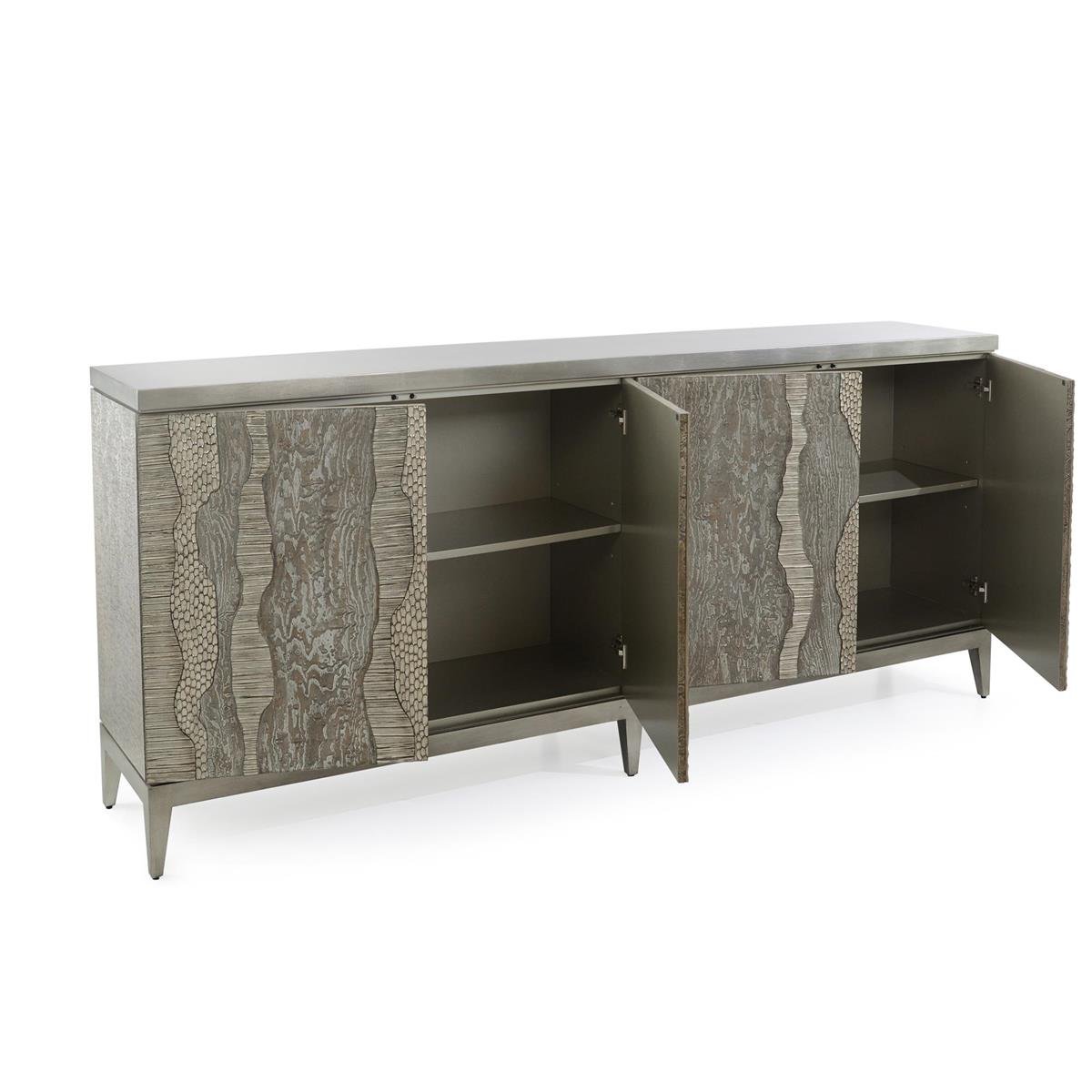 River's Edge Four-Door Credenza, Silver - Image 2