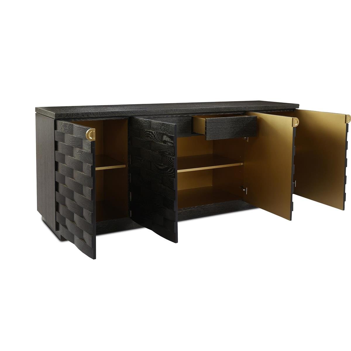 Tessere Four-Door Credenza, Black - Image 3