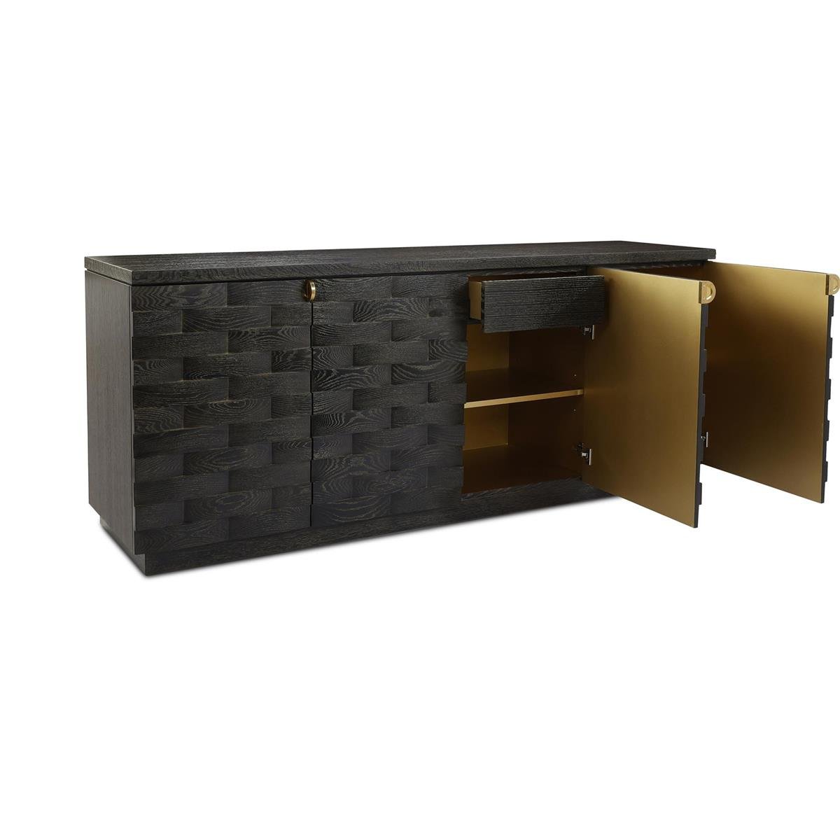 Tessere Four-Door Credenza, Black - Image 4