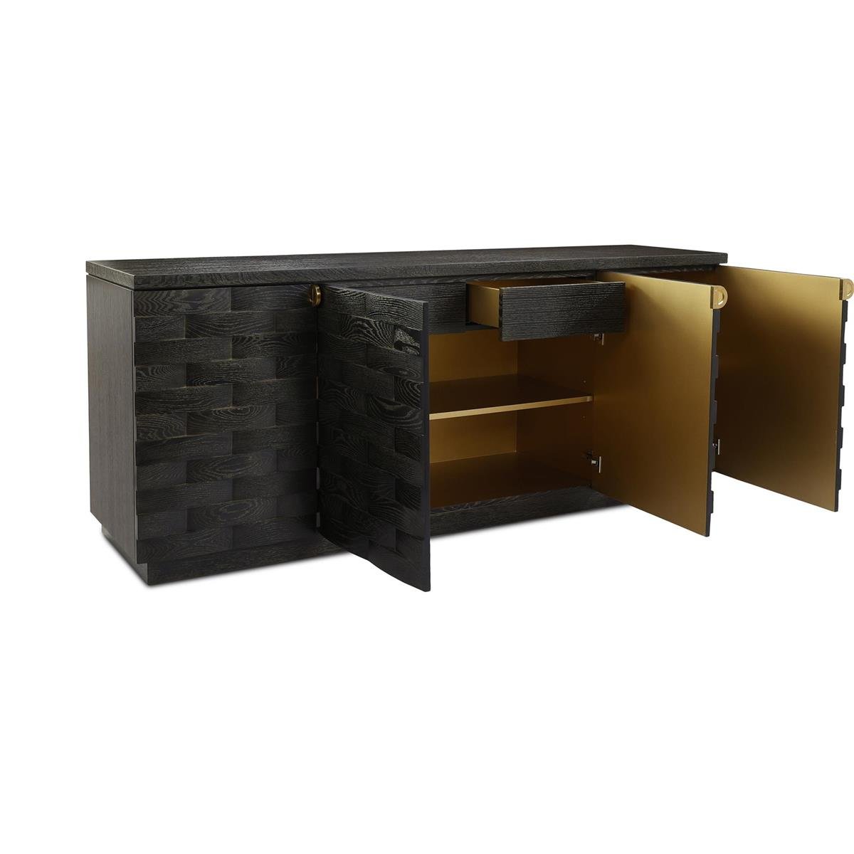 Tessere Four-Door Credenza, Black - Image 5