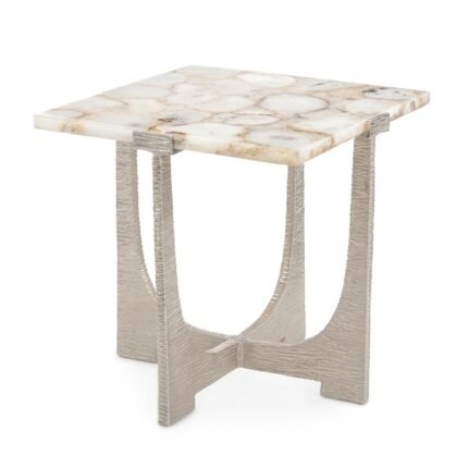 Unity Agate End Table, Nickel