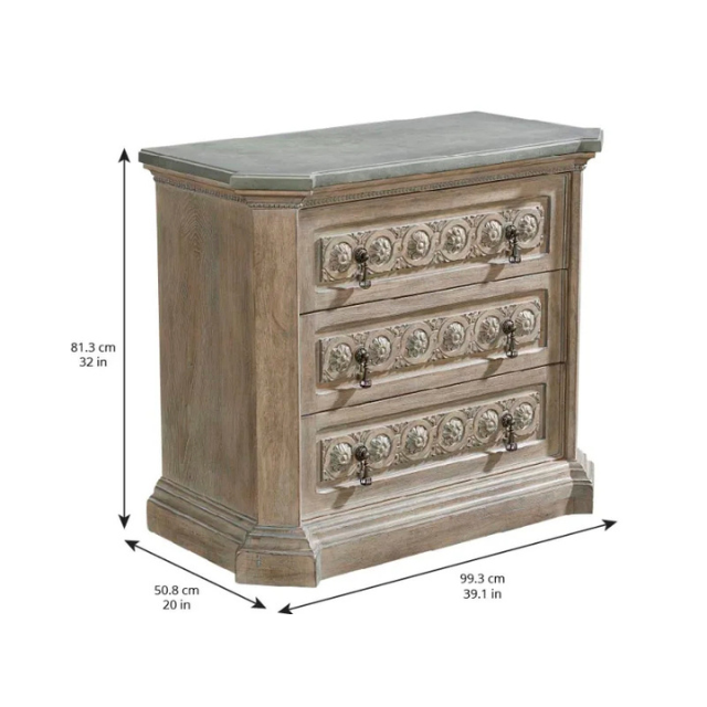 ART Furniture Arch Salvage-Gabriel Bedside Chest-Parch - Image 4