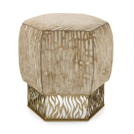 John Richard Honeycomb Ottoman - Gold - 5024