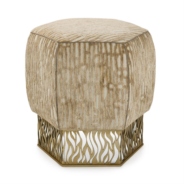 John Richard Honeycomb Ottoman - Gold - 5024