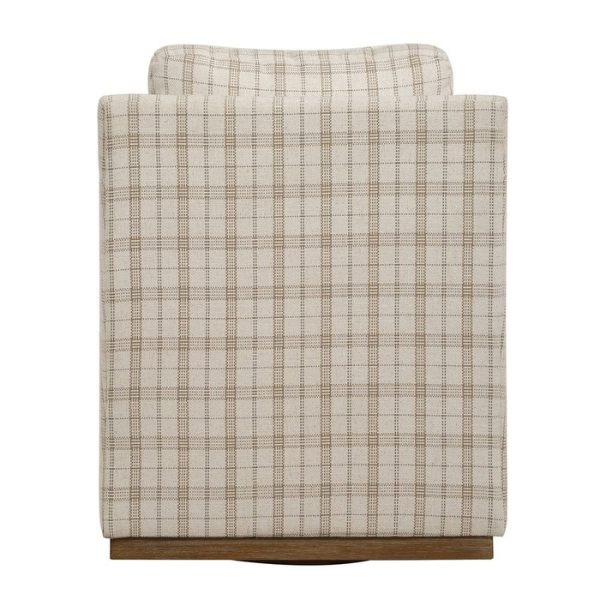 Uttermost Basie Swivel Chair, Taupe Plaid - Image 7