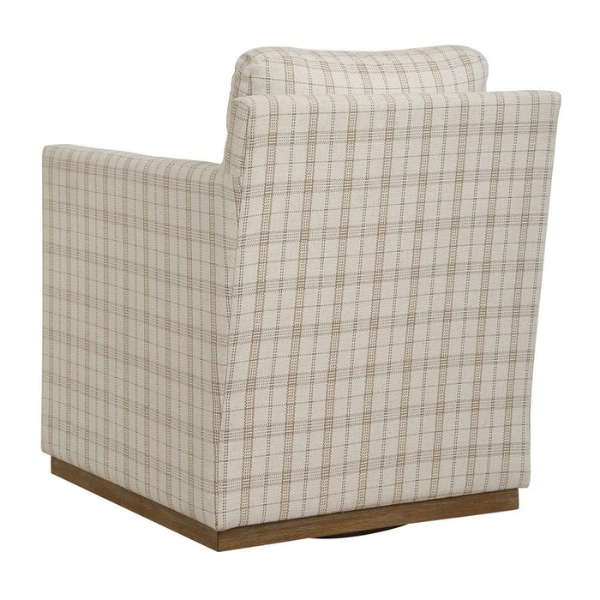 Uttermost Basie Swivel Chair, Taupe Plaid - Image 8