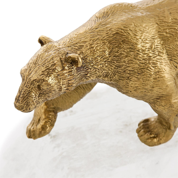 John Richard Brass Bear Sculpture on Selenite - Image 3