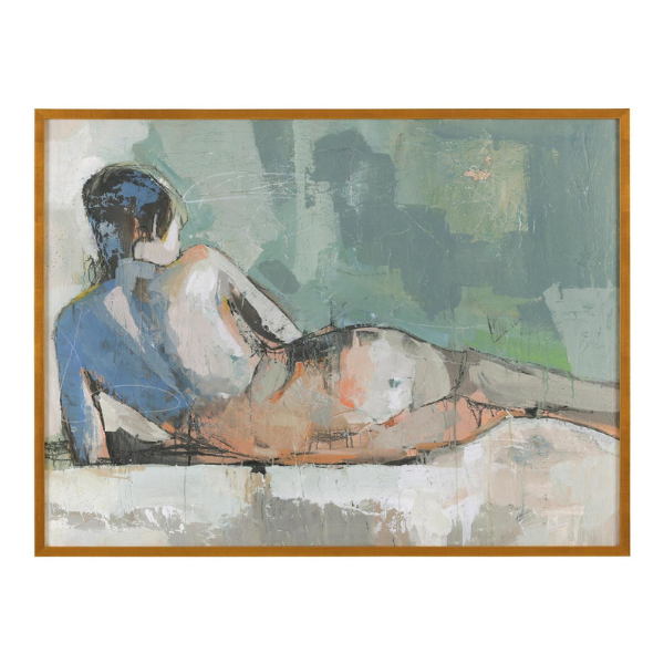 John Richard Donna Weathers' Nude in Blue in a Gold Amber Gallery Frame