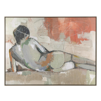 John Richard Donna Weathers' Nude in Coral in a Classic Sterling Floater Frame