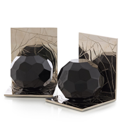 John Richard Ebon Crystal Bookends - Set of 2