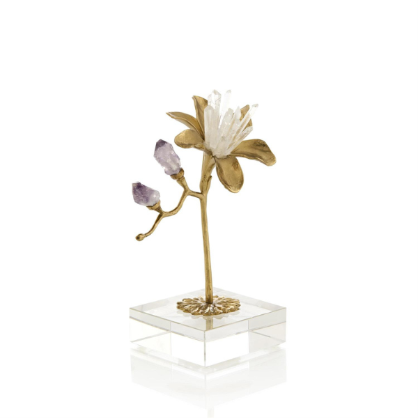 John Richard Embellished Blossom Sculpture on Crystal - Image 2