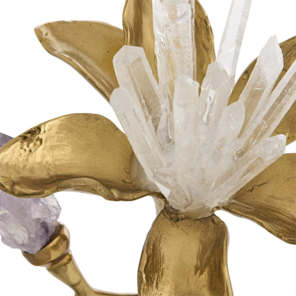 John Richard Embellished Blossom Sculpture on Crystal - Image 4