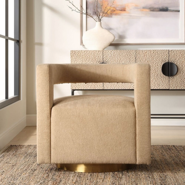 Uttermost Grounded Swivel Chair - Image 2