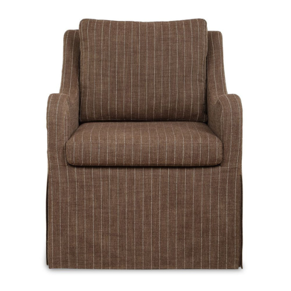 Uttermost Luisa Swivel Chair, Teak Stripe