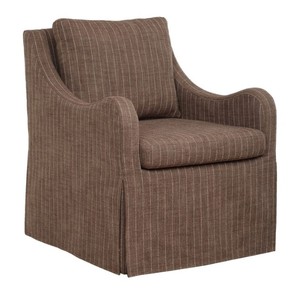 Uttermost Luisa Swivel Chair, Teak Stripe - Image 4