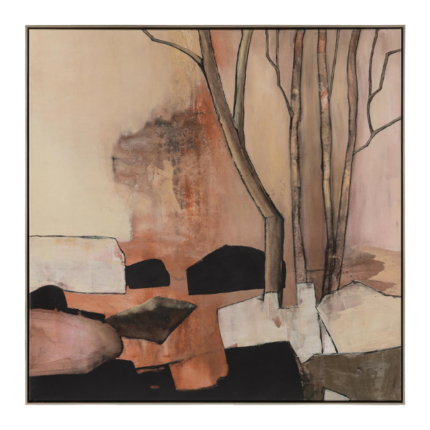 John Richard Nancy Hirsch Lassen's Blush Landscape in a Classic Sterling Floater Frame