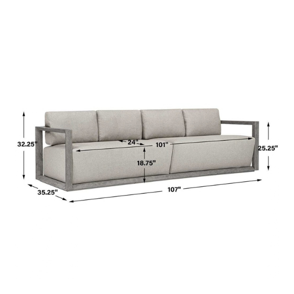 Uttermost Remsen 4 Seater Outdoor Sofa - Image 8