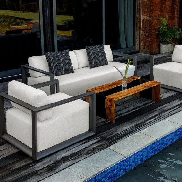 Uttermost Remsen Outdoor 3 Seater Sofa - Image 4