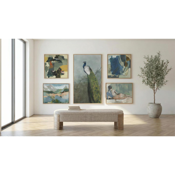 John Richard Shelley Bolton's Peaks in a Gold Amber Gallery Frame - Image 3