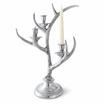 Arthur Court Three-Light Metal Antler Candlestick