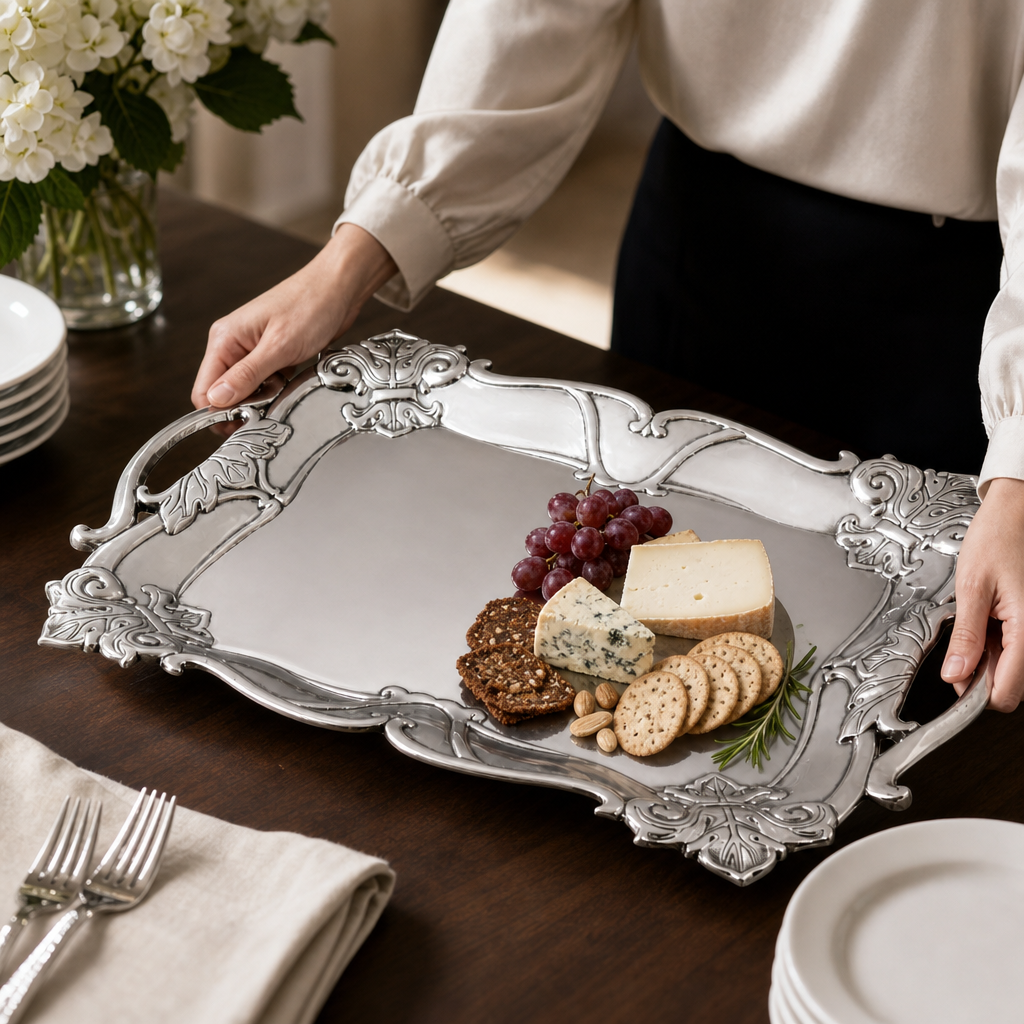 Arthur Court Fleur-De-Lis Rectangle Tray - Image 4