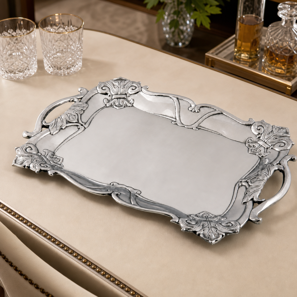 Arthur Court Fleur-De-Lis Rectangle Tray - Image 2
