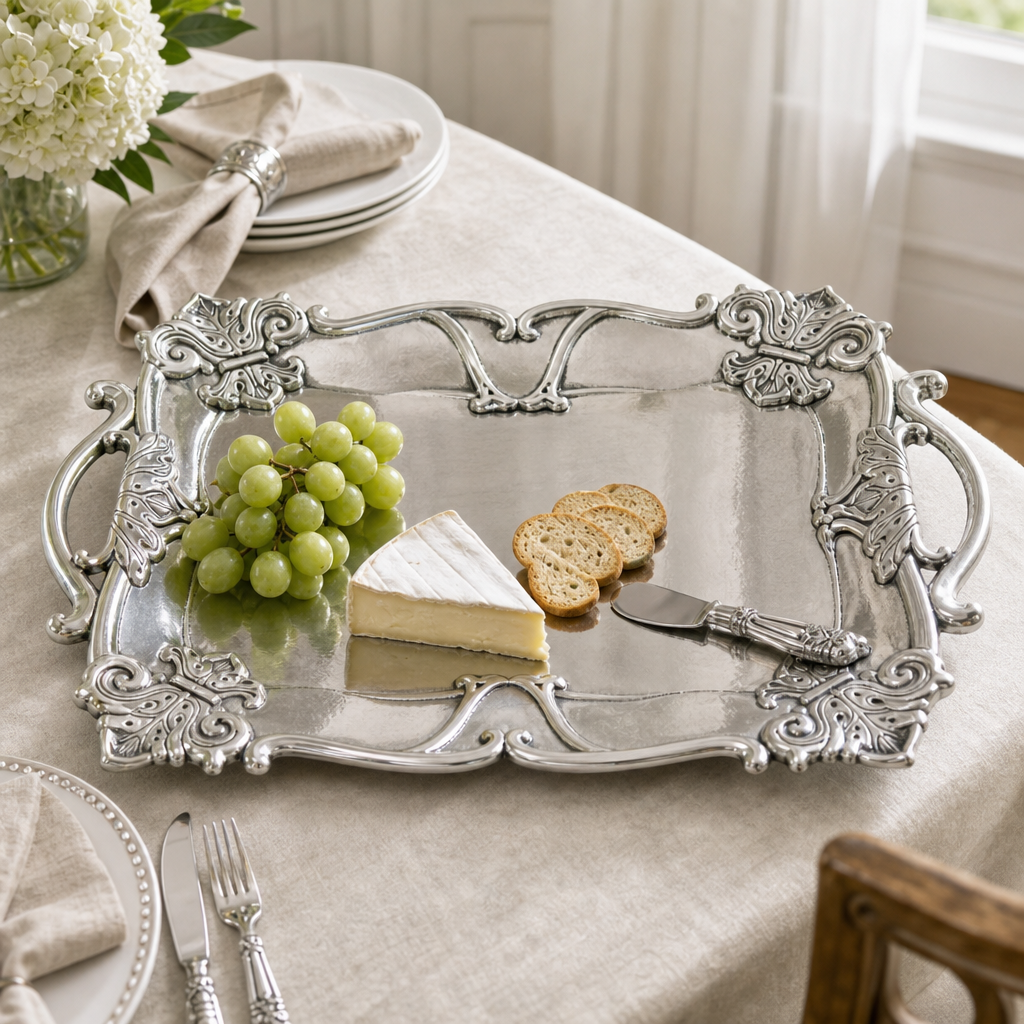 Arthur Court Fleur-De-Lis Rectangle Tray - Image 5