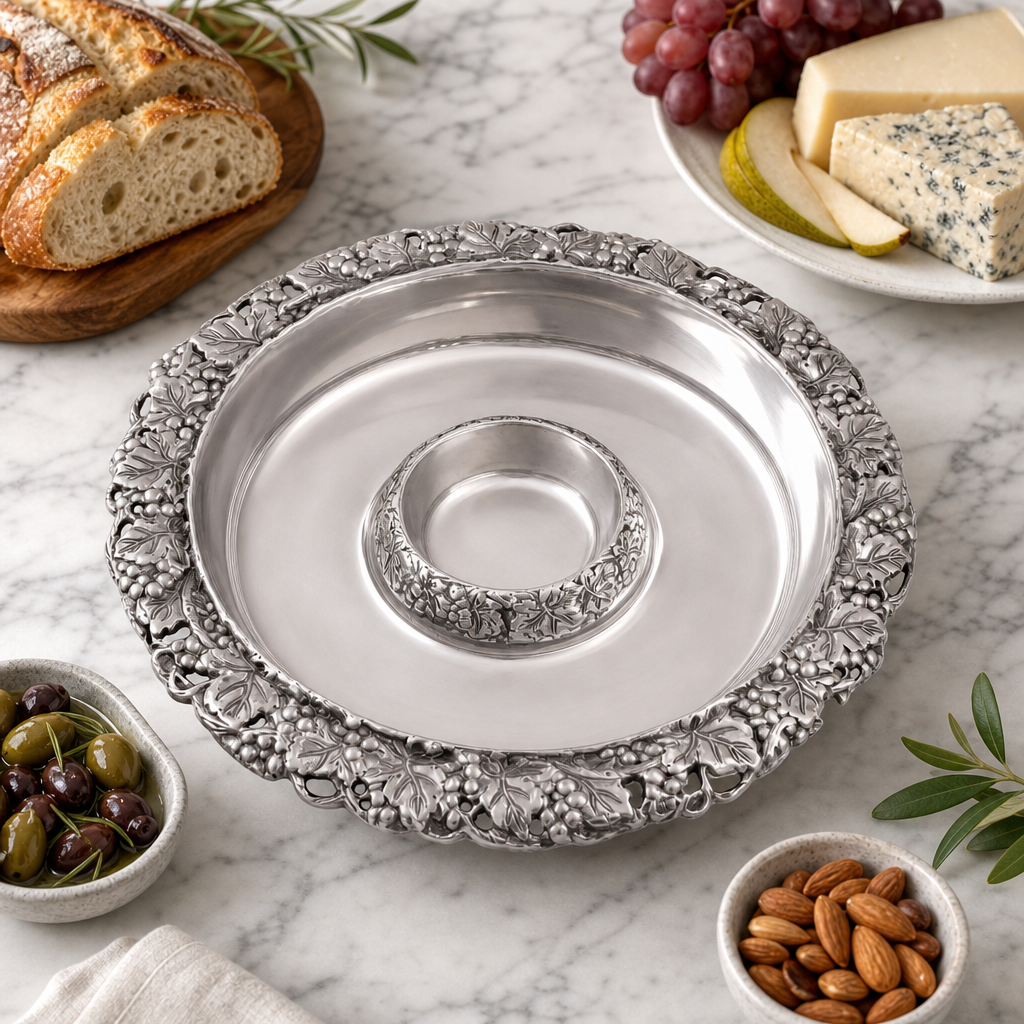 Arthur Court Chilling Appetizer and Seafood Serving Bowl - Grape Pattern - Image 6