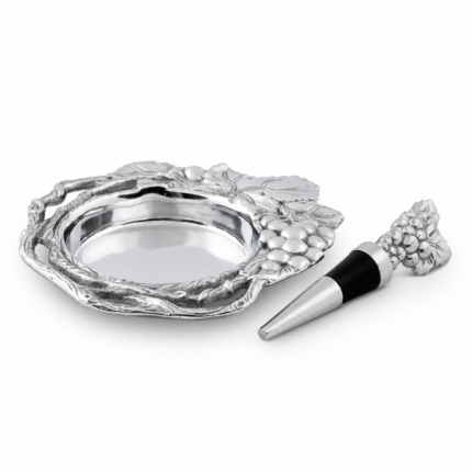 Arthur Court Grape Wine Coaster and Stopper Set