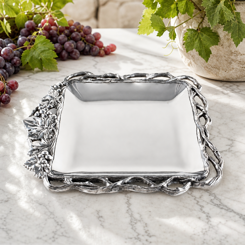 Arthur Court Grape Open Vine Square Tray 12 - Image 2