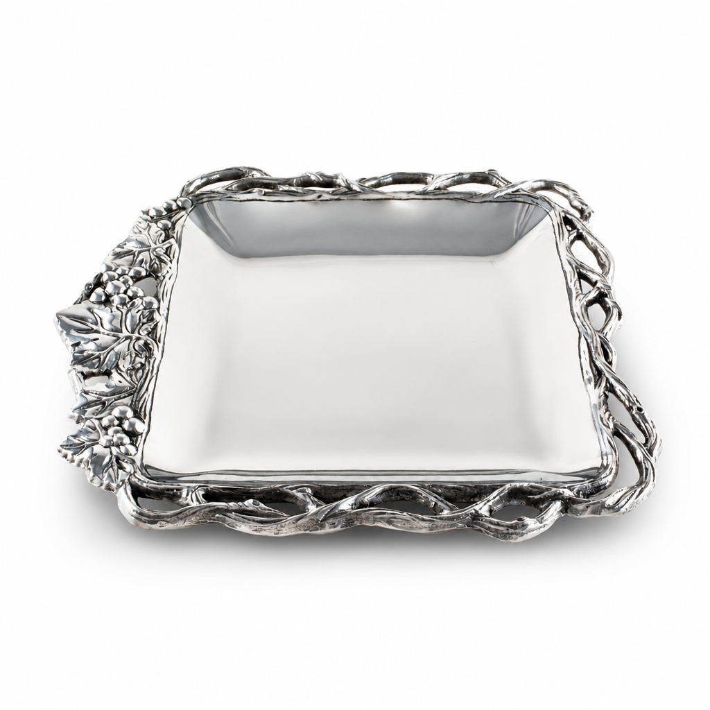 Arthur Court Grape Open Vine Square Tray 12