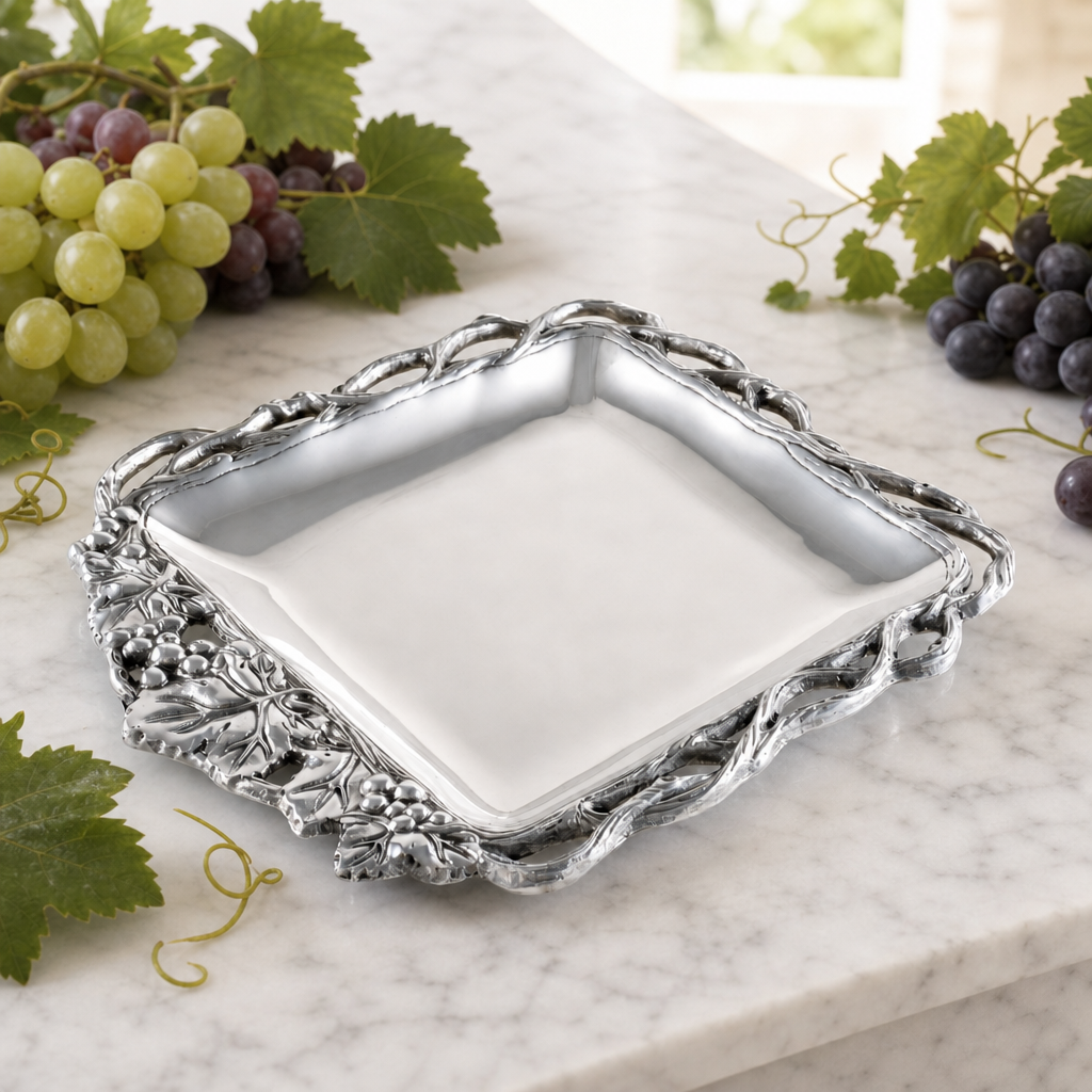 Arthur Court Grape Open Vine Square Tray 12 - Image 3