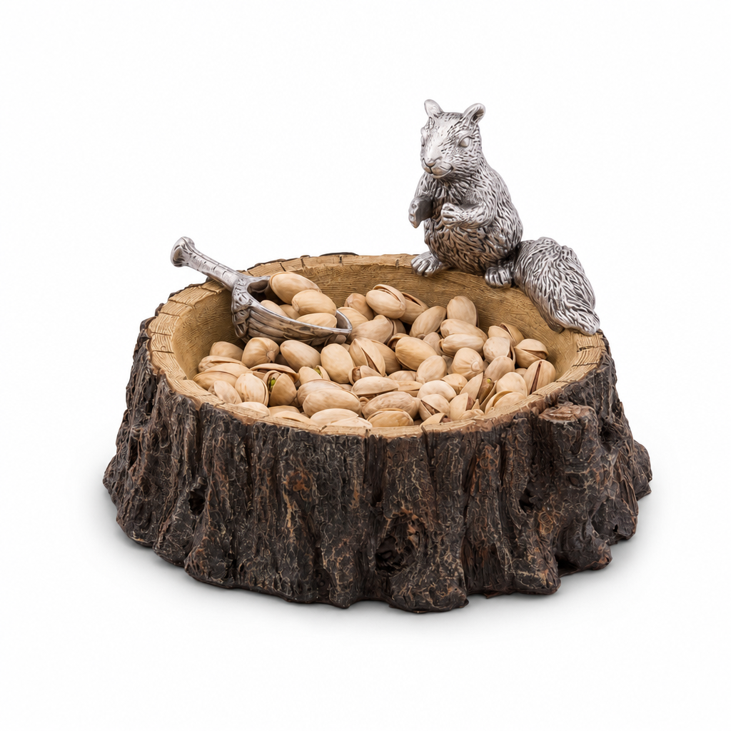 Arthur Court Standing Squirrel Nut Bowl