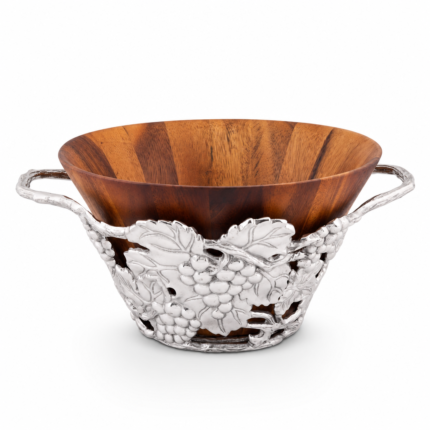Arthur Court Grape Wood Tall Salad Bowl
