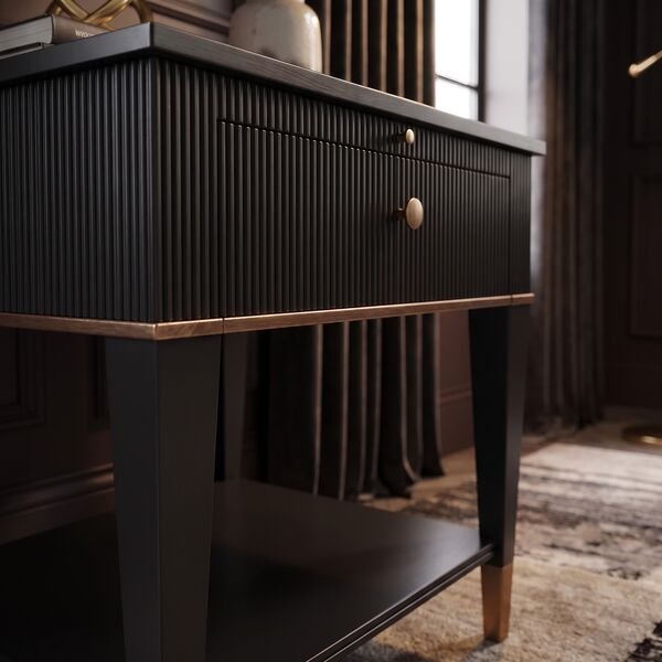 Boulevard Drawer End Table – Raven Black