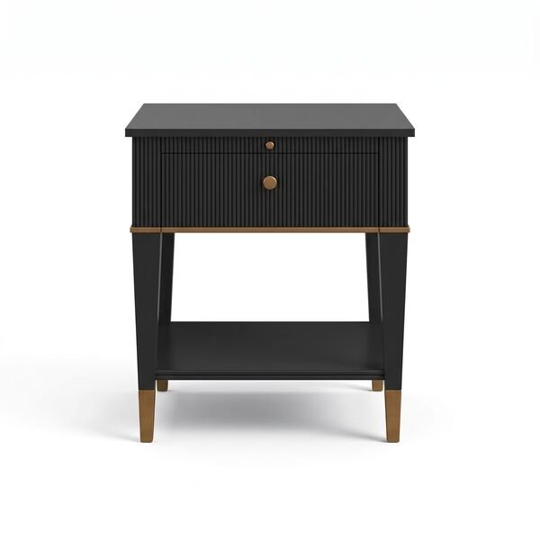 Boulevard Drawer End Table – Raven Black