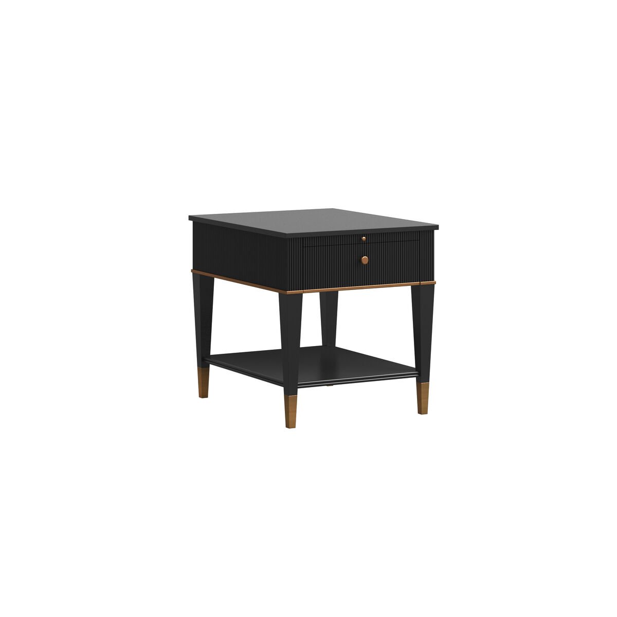 Boulevard Drawer End Table – Raven Black