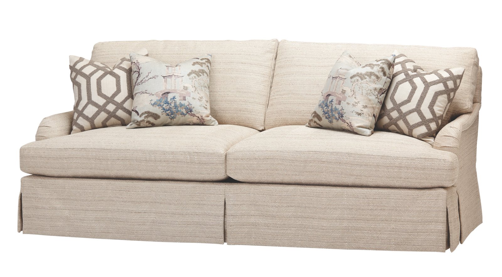 Massoud Emma Skirted Two Cushion Sofa